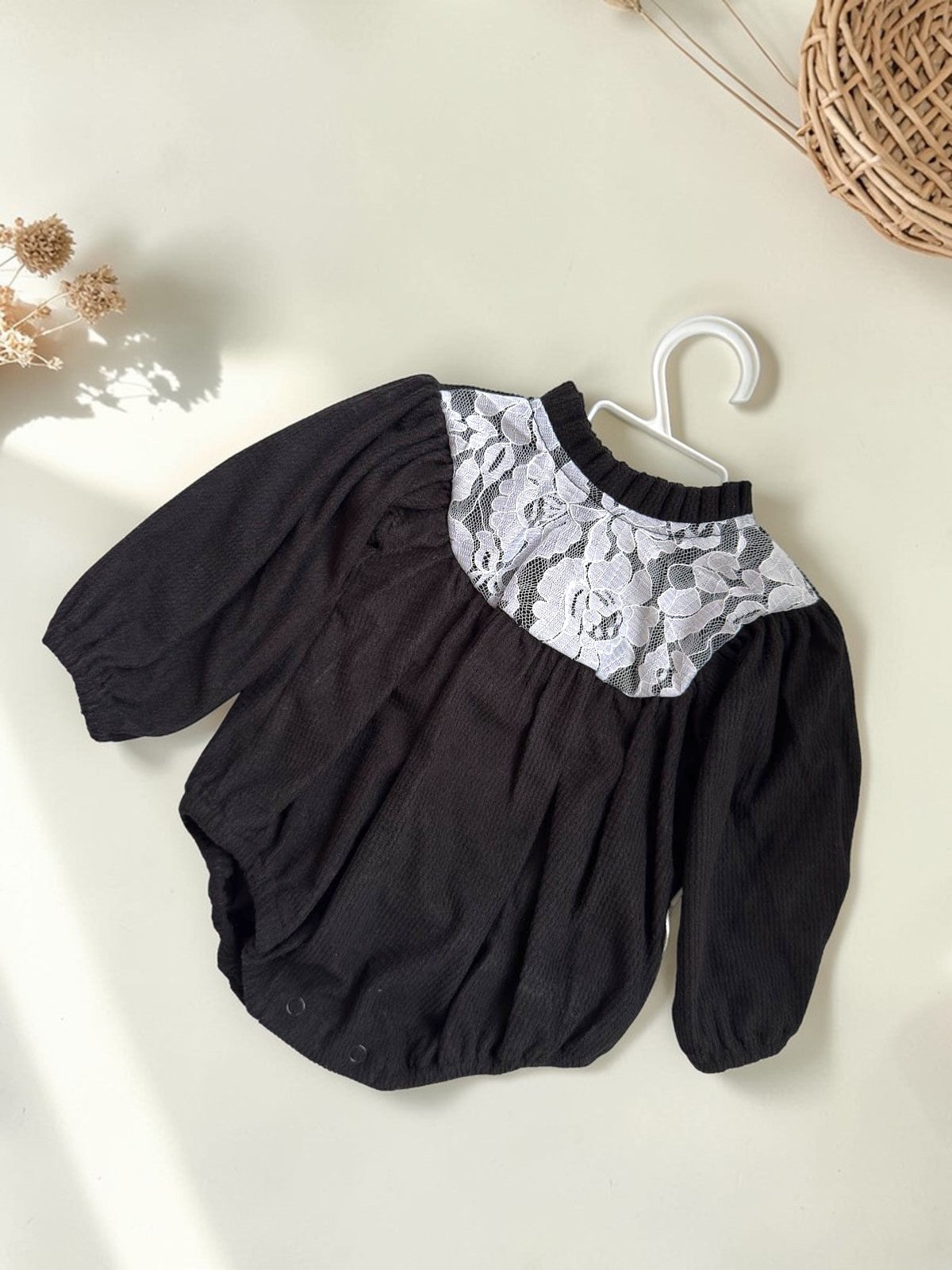 Faith black onesie