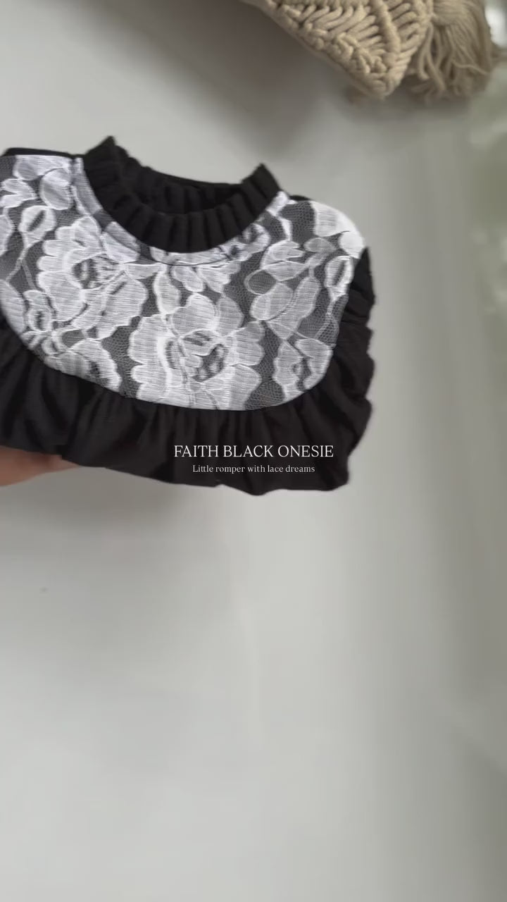 Faith black onesie